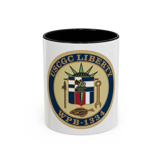 USCGC Liberty WPB 1334 (U.S. Coast Guard) Accent Coffee Mug 11oz Black - Go Mug Yourself