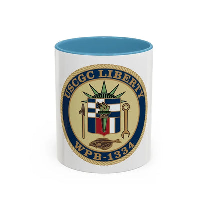 USCGC Liberty WPB 1334 (U.S. Coast Guard) Accent Coffee Mug 11oz Light Blue - Go Mug Yourself