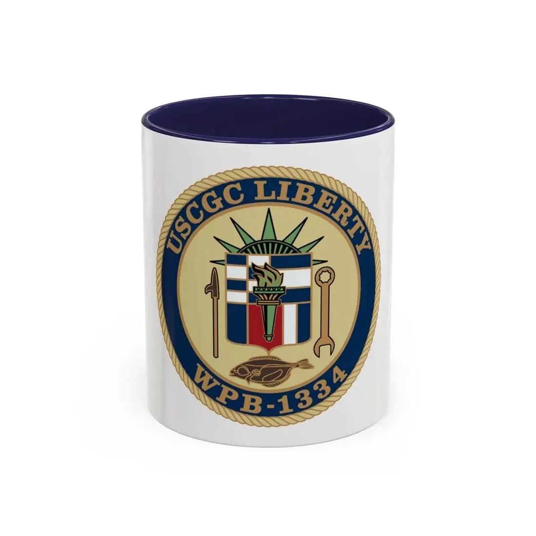 USCGC Liberty WPB 1334 (U.S. Coast Guard) Accent Coffee Mug 11oz Navy - Go Mug Yourself