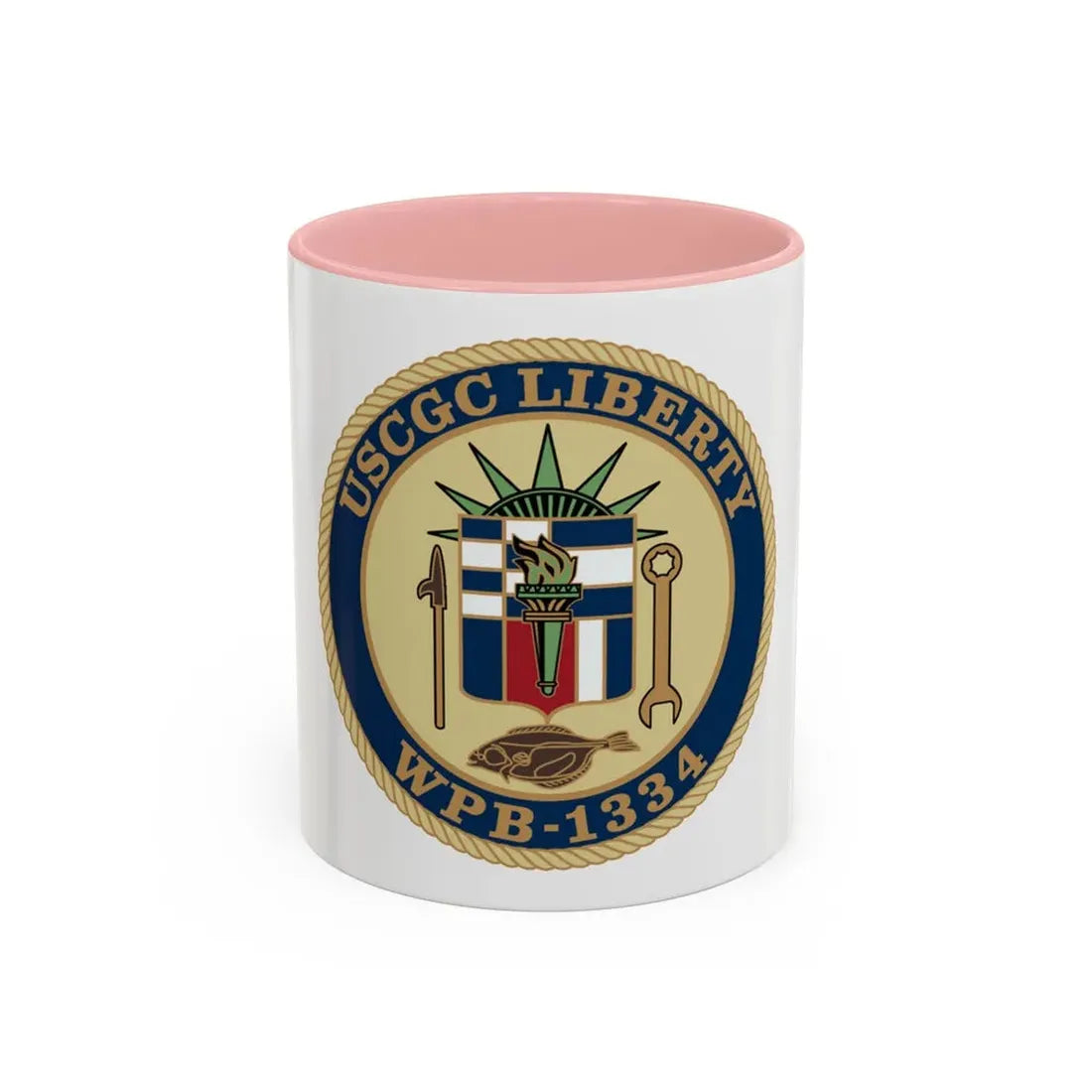 USCGC Liberty WPB 1334 (U.S. Coast Guard) Accent Coffee Mug 11oz Pink - Go Mug Yourself