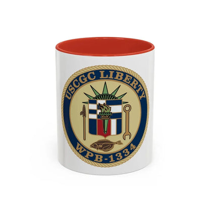 USCGC Liberty WPB 1334 (U.S. Coast Guard) Accent Coffee Mug 11oz Red - Go Mug Yourself
