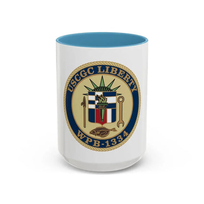 USCGC Liberty WPB 1334 (U.S. Coast Guard) Accent Coffee Mug 15oz Light Blue - Go Mug Yourself
