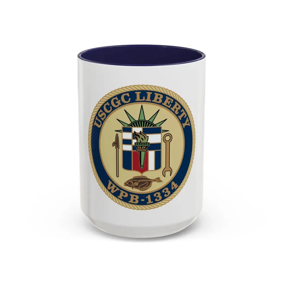 USCGC Liberty WPB 1334 (U.S. Coast Guard) Accent Coffee Mug 15oz Navy - Go Mug Yourself
