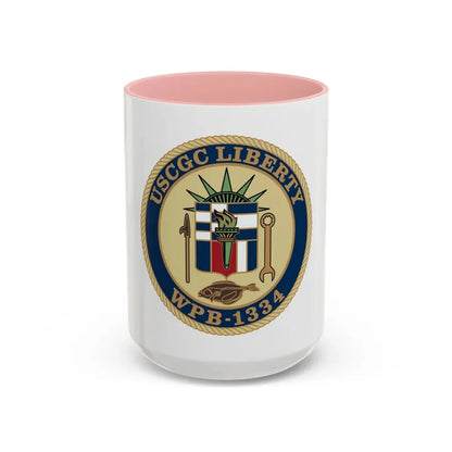 USCGC Liberty WPB 1334 (U.S. Coast Guard) Accent Coffee Mug 15oz Pink - Go Mug Yourself
