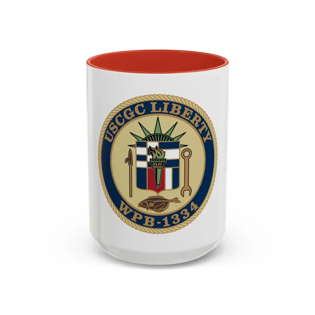 USCGC Liberty WPB 1334 (U.S. Coast Guard) Accent Coffee Mug 15oz Red - Go Mug Yourself