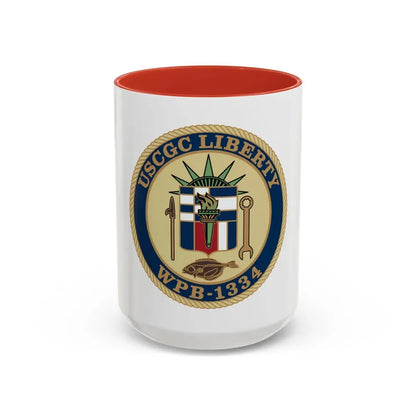 USCGC Liberty WPB 1334 (U.S. Coast Guard) Accent Coffee Mug 15oz Red - Go Mug Yourself