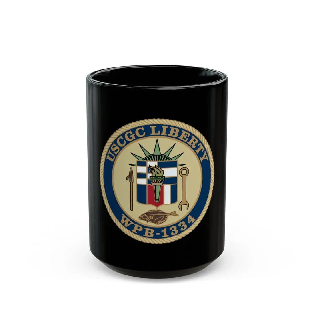 USCGC Liberty WPB 1334 (U.S. Coast Guard) Black Coffee Mug 15oz - Go Mug Yourself