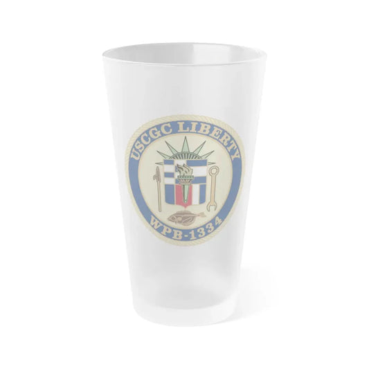 USCGC Liberty WPB 1334 (U.S. Coast Guard) Frosted Pint Glass 16oz Default Title - Go Mug Yourself