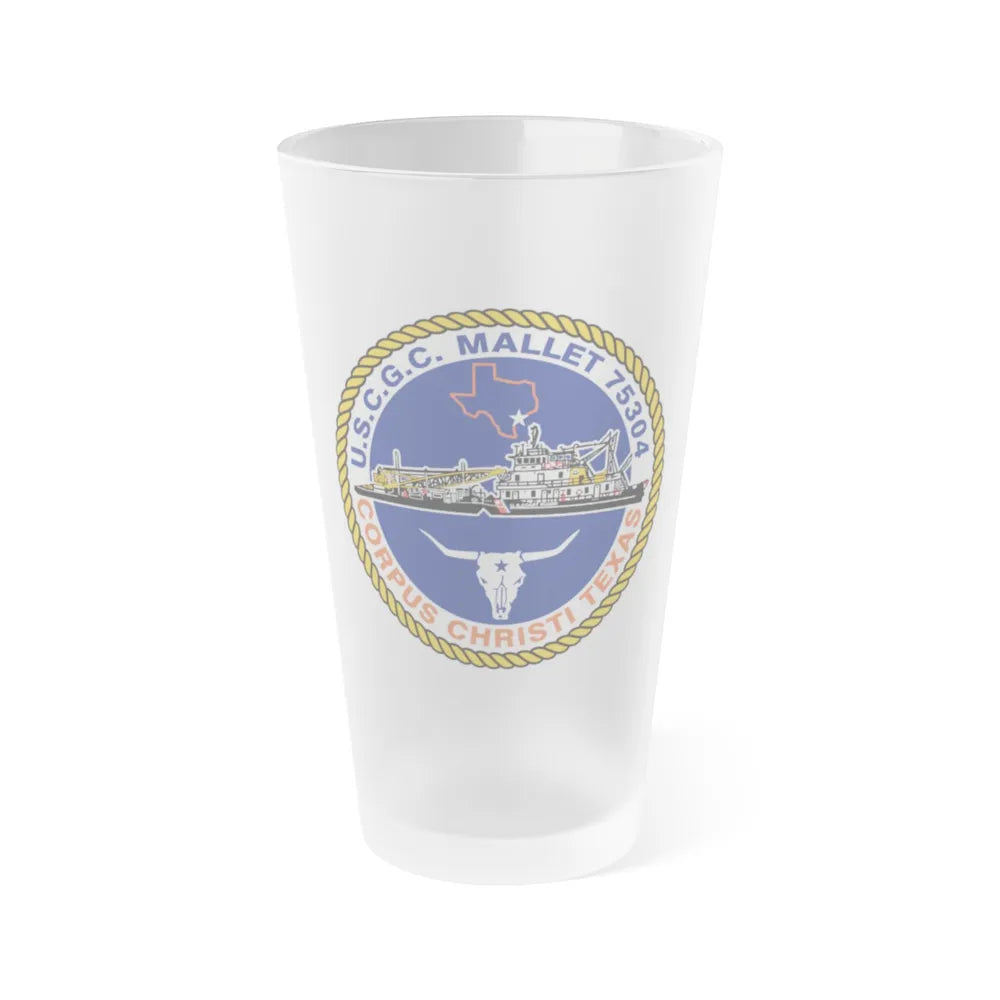 USCGC Mallet 75304 (U.S. Coast Guard) Frosted Pint Glass 16oz-Go Mug Yourself