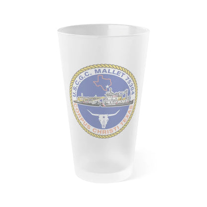 USCGC Mallet 75304 (U.S. Coast Guard) Frosted Pint Glass 16oz-Go Mug Yourself