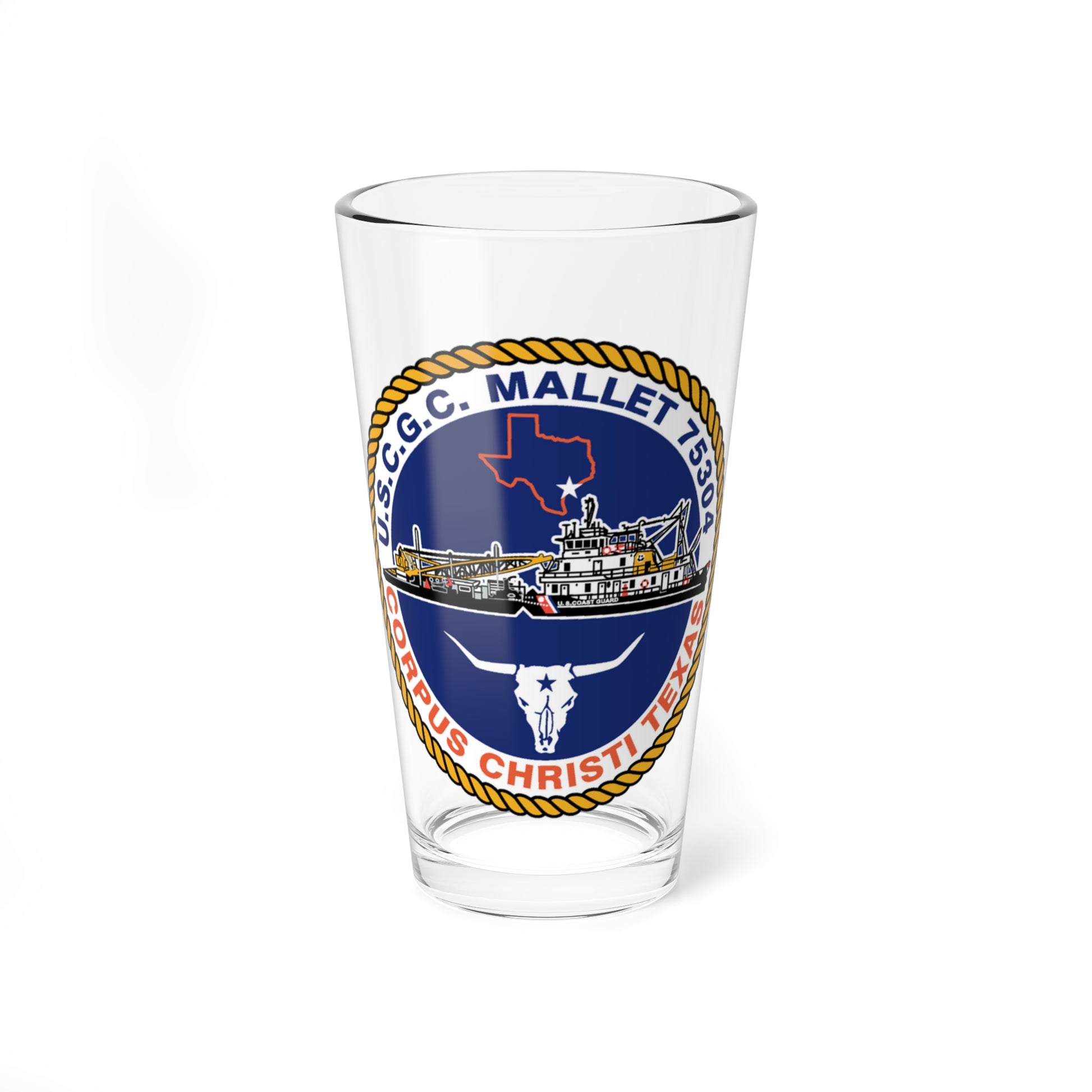 USCGC Mallet 75304 (U.S. Coast Guard) Pint Glass 16oz-16oz-Go Mug Yourself