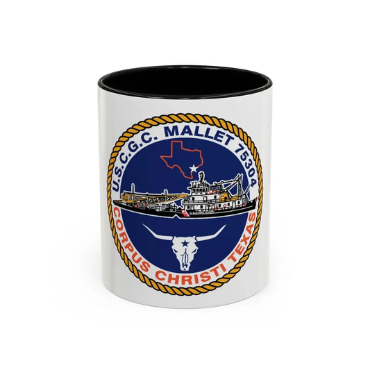 USCGC Mallet 75304 (U.S. Coast Guard) Accent Coffee Mug 11oz Black - Go Mug Yourself