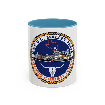 USCGC Mallet 75304 (U.S. Coast Guard) Accent Coffee Mug 11oz Light Blue - Go Mug Yourself