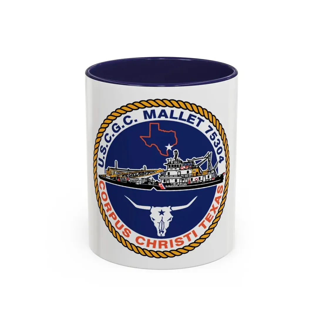 USCGC Mallet 75304 (U.S. Coast Guard) Accent Coffee Mug 11oz Navy - Go Mug Yourself