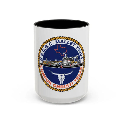 USCGC Mallet 75304 (U.S. Coast Guard) Accent Coffee Mug 15oz Black - Go Mug Yourself