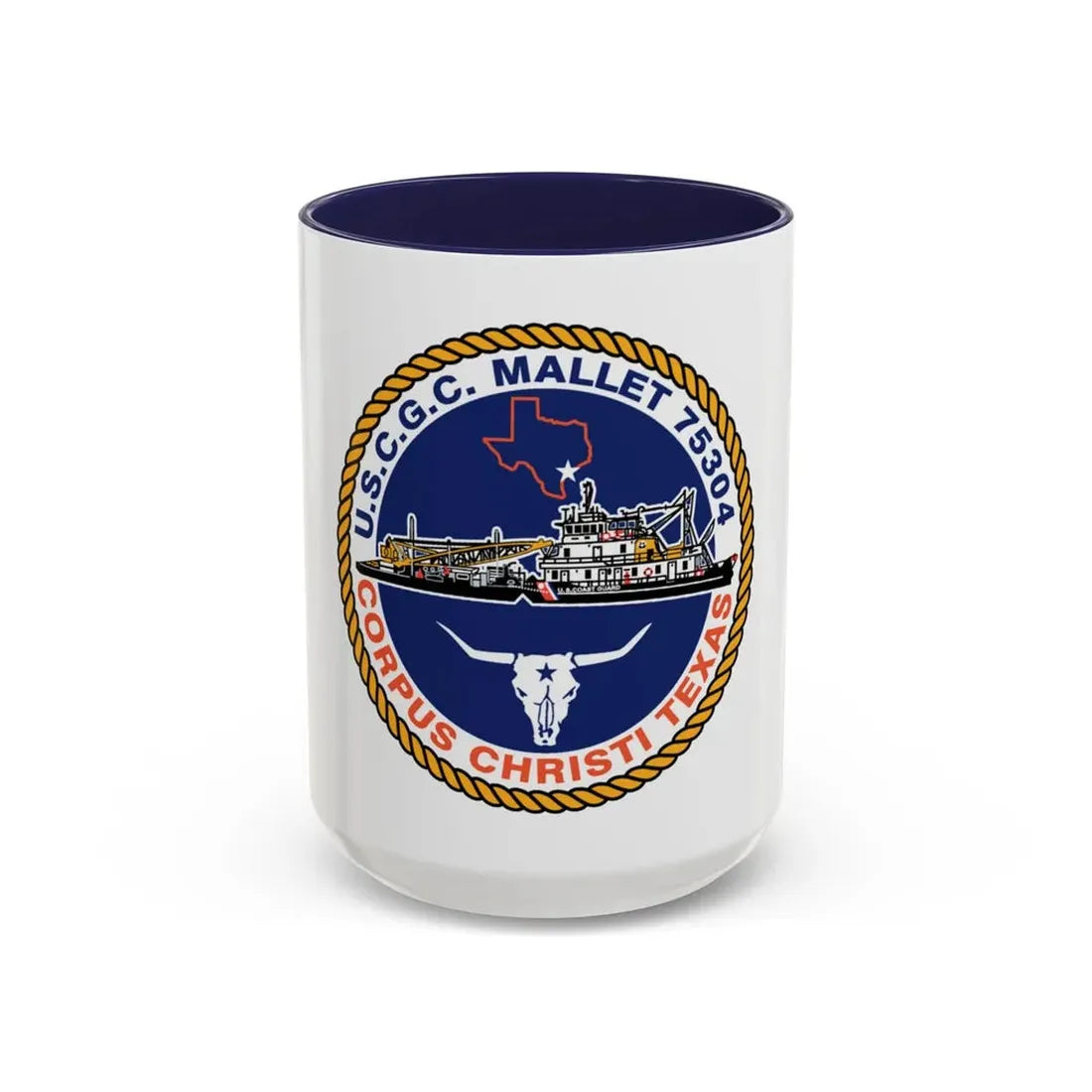 USCGC Mallet 75304 (U.S. Coast Guard) Accent Coffee Mug 15oz Navy - Go Mug Yourself
