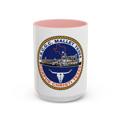 USCGC Mallet 75304 (U.S. Coast Guard) Accent Coffee Mug 15oz Pink - Go Mug Yourself