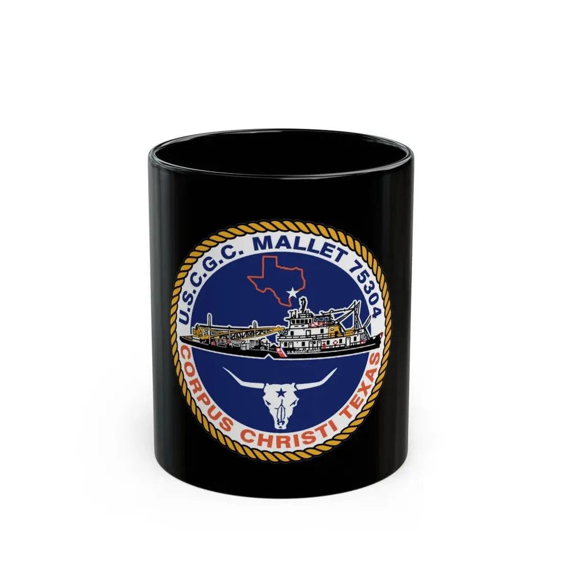 USCGC Mallet 75304 (U.S. Coast Guard) Black Coffee Mug 11oz - Go Mug Yourself