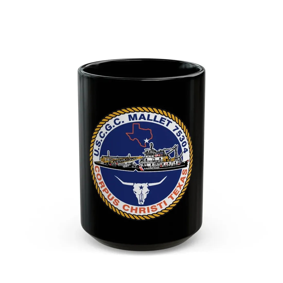 USCGC Mallet 75304 (U.S. Coast Guard) Black Coffee Mug 15oz - Go Mug Yourself