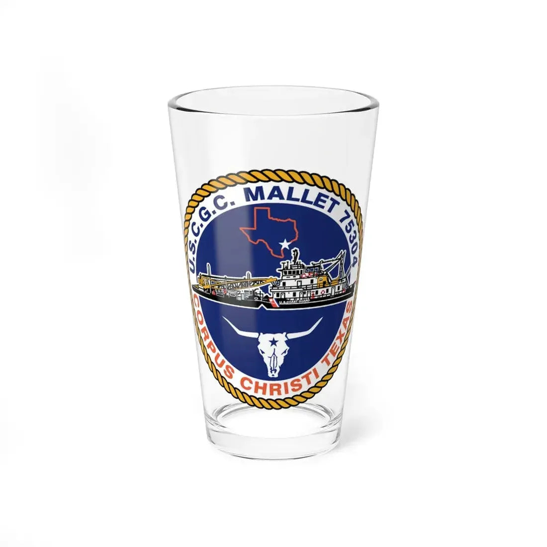USCGC Mallet 75304 (U.S. Coast Guard) Pint Glass 16oz 16oz - Go Mug Yourself