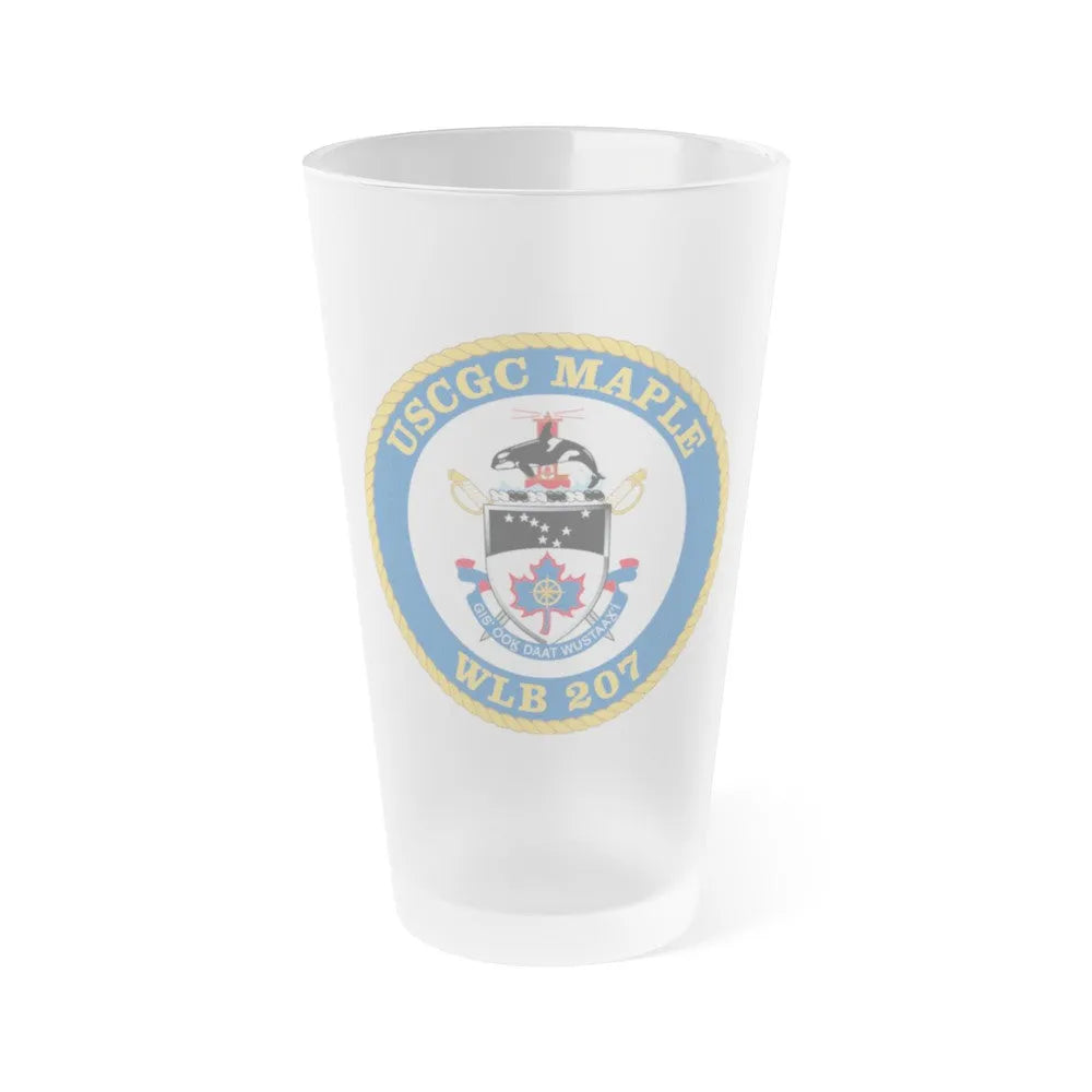 USCGC Maple WLB 207 1 (U.S. Coast Guard) Frosted Pint Glass 16oz-Go Mug Yourself