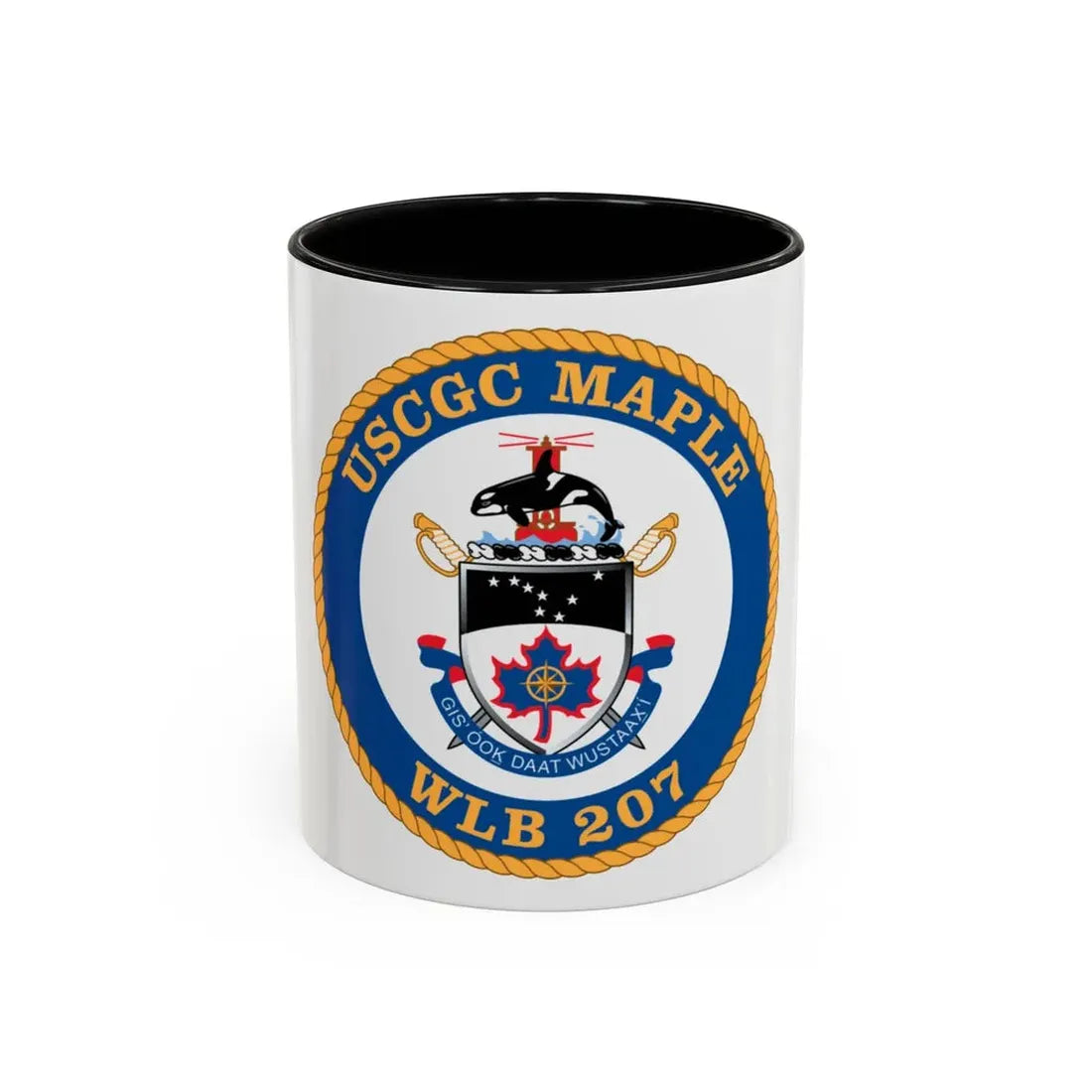 USCGC Maple WLB 207 1 (U.S. Coast Guard) Accent Coffee Mug 11oz Black - Go Mug Yourself
