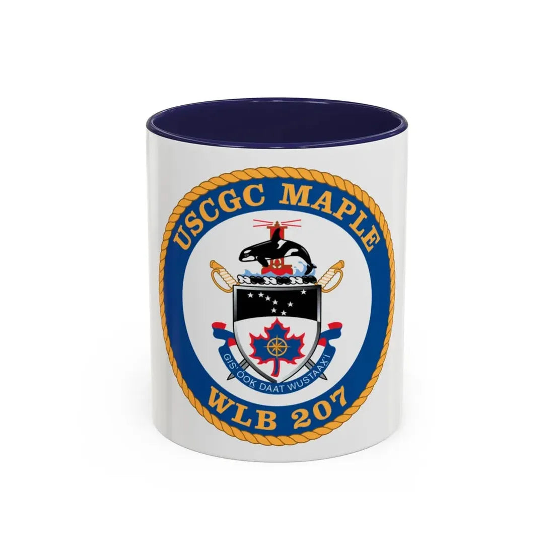 USCGC Maple WLB 207 1 (U.S. Coast Guard) Accent Coffee Mug 11oz Navy - Go Mug Yourself