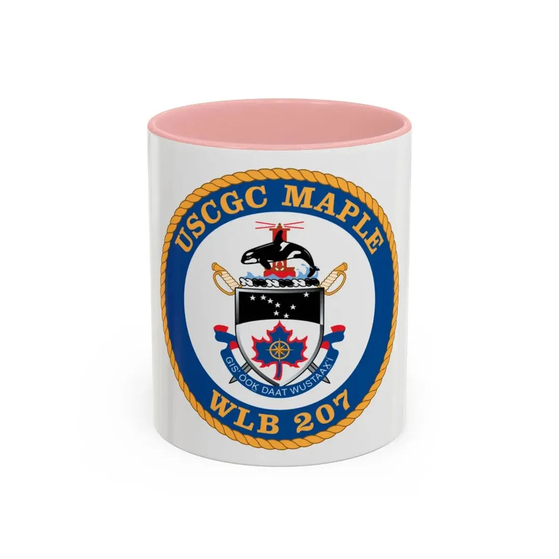 USCGC Maple WLB 207 1 (U.S. Coast Guard) Accent Coffee Mug 11oz Pink - Go Mug Yourself