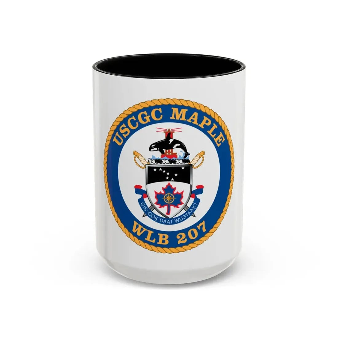 USCGC Maple WLB 207 1 (U.S. Coast Guard) Accent Coffee Mug 15oz Black - Go Mug Yourself