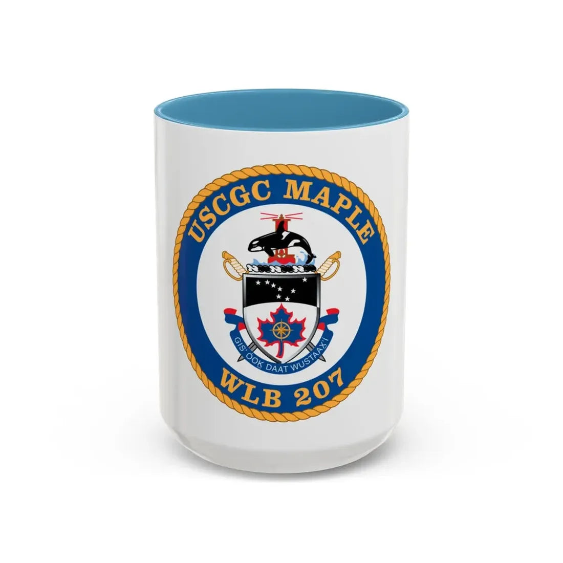 USCGC Maple WLB 207 1 (U.S. Coast Guard) Accent Coffee Mug 15oz Light Blue - Go Mug Yourself