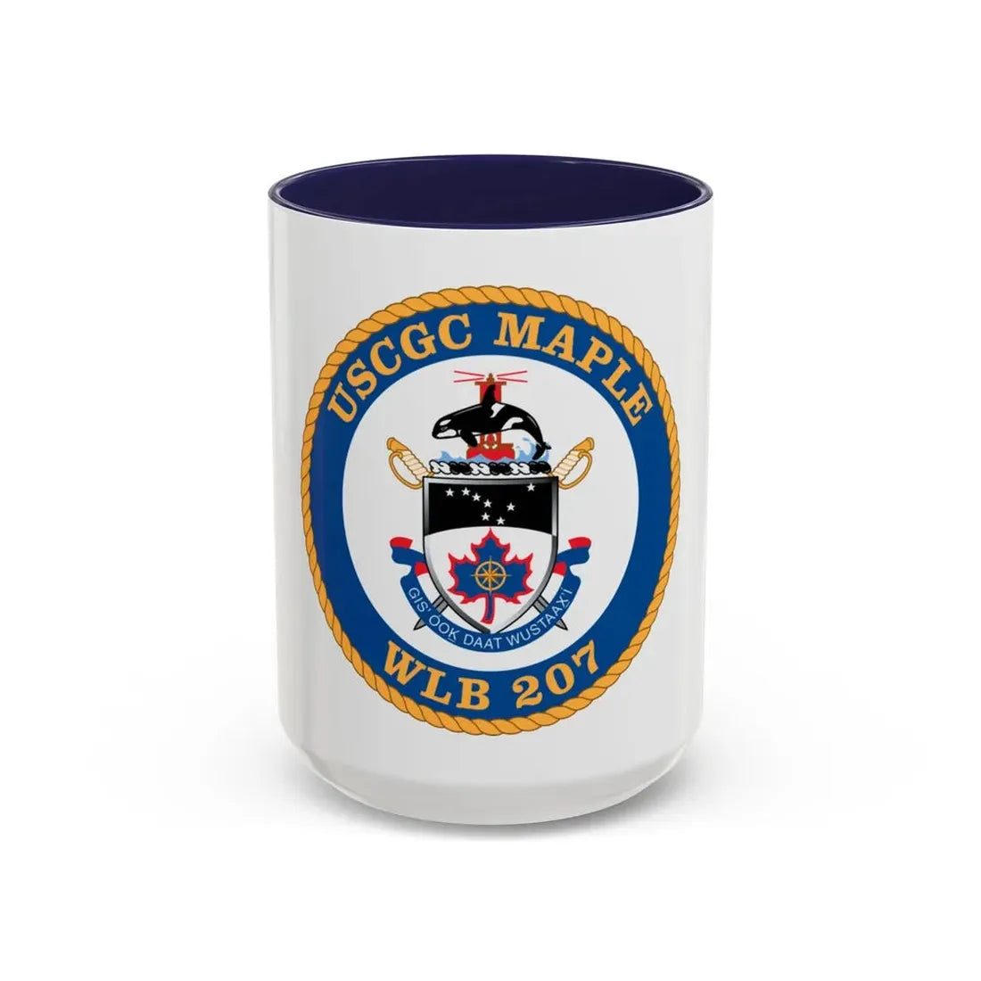 USCGC Maple WLB 207 1 (U.S. Coast Guard) Accent Coffee Mug 15oz Navy - Go Mug Yourself