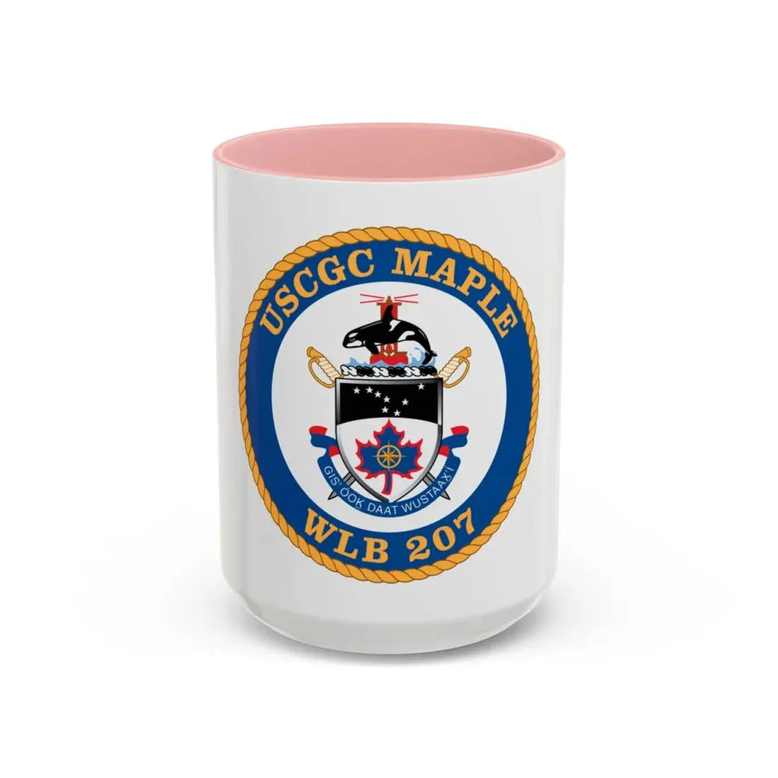 USCGC Maple WLB 207 1 (U.S. Coast Guard) Accent Coffee Mug 15oz Pink - Go Mug Yourself