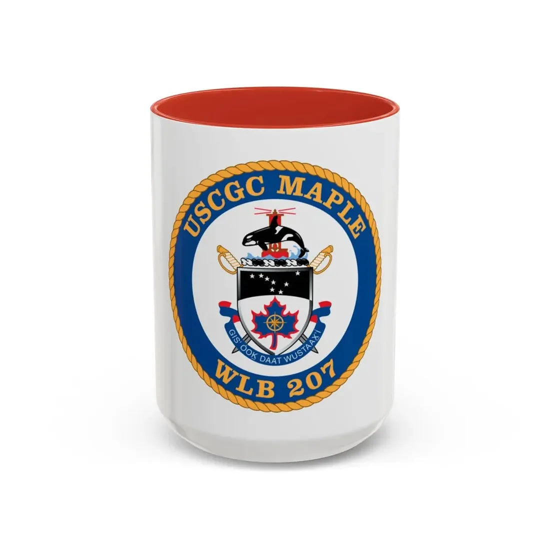 USCGC Maple WLB 207 1 (U.S. Coast Guard) Accent Coffee Mug 15oz Red - Go Mug Yourself