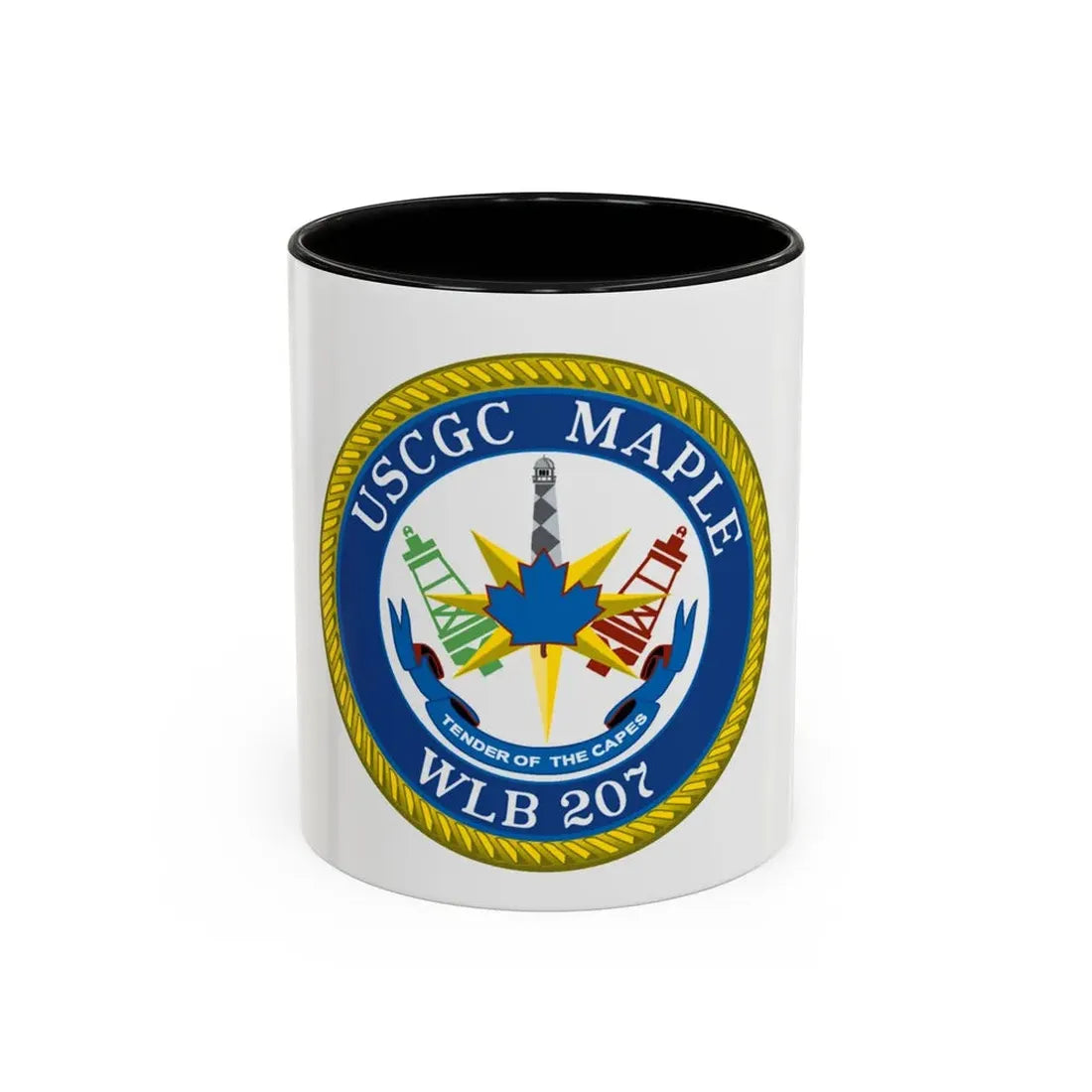 USCGC Maple WLB 207 (U.S. Coast Guard) Accent Coffee Mug 11oz Black - Go Mug Yourself