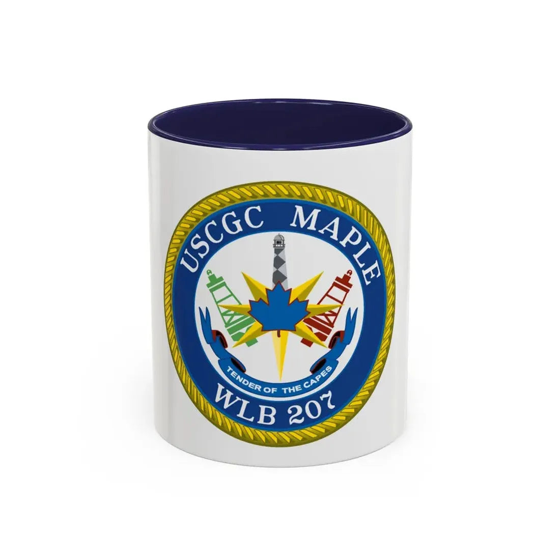 USCGC Maple WLB 207 (U.S. Coast Guard) Accent Coffee Mug 11oz Navy - Go Mug Yourself
