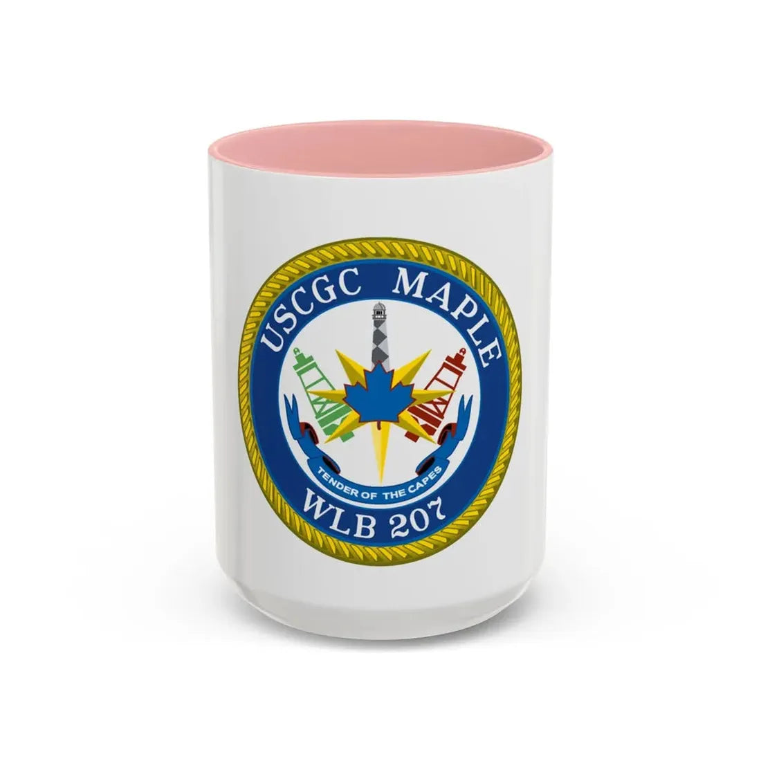 USCGC Maple WLB 207 (U.S. Coast Guard) Accent Coffee Mug 15oz Pink - Go Mug Yourself