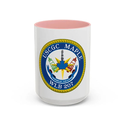 USCGC Maple WLB 207 (U.S. Coast Guard) Accent Coffee Mug 15oz Pink - Go Mug Yourself