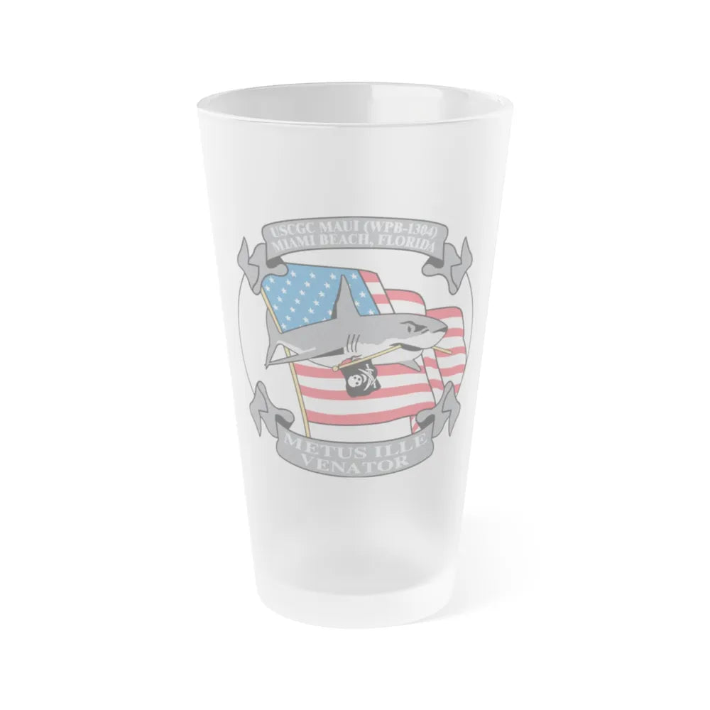 USCGC Maui WPB 1304 (U.S. Coast Guard) Frosted Pint Glass 16oz-Go Mug Yourself