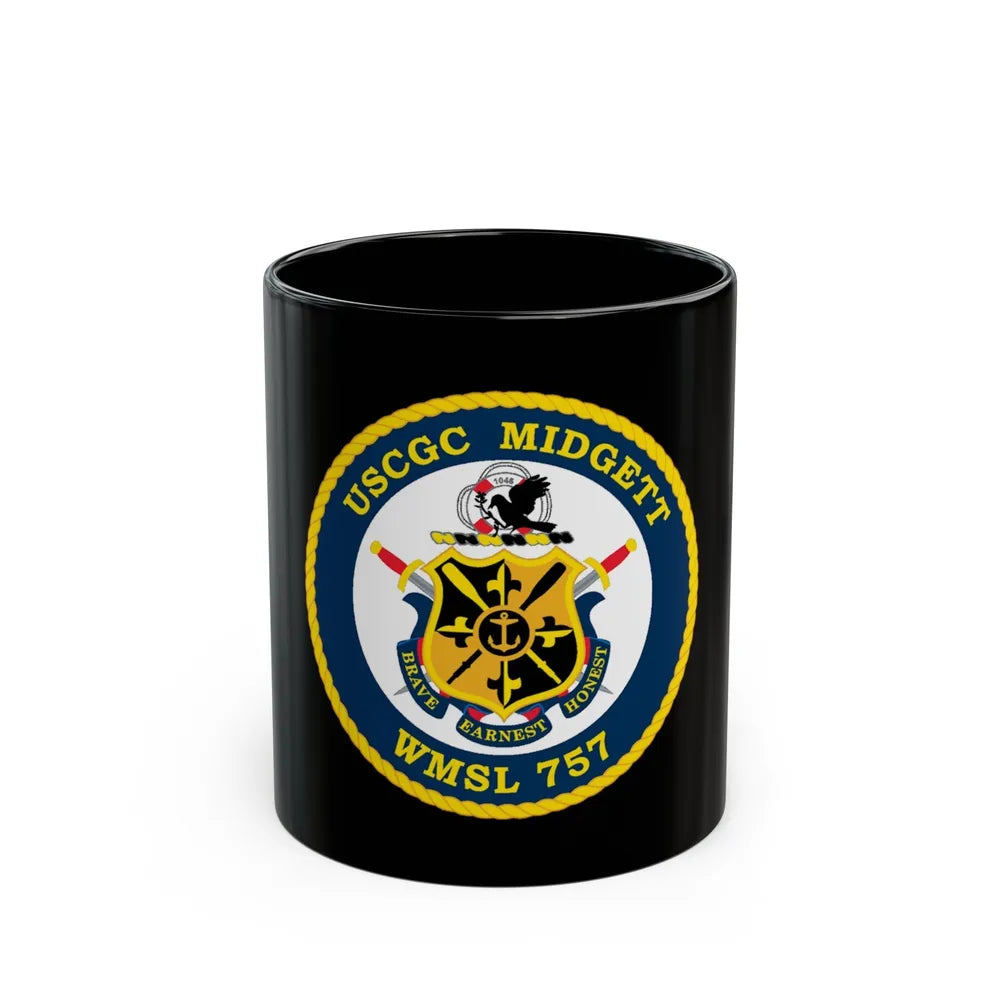 USCGC MIDGETT WMSL 757 (U.S. Coast Guard) Black Coffee Mug-11oz-Go Mug Yourself