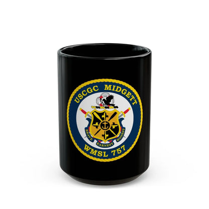 USCGC MIDGETT WMSL 757 (U.S. Coast Guard) Black Coffee Mug-15oz-Go Mug Yourself