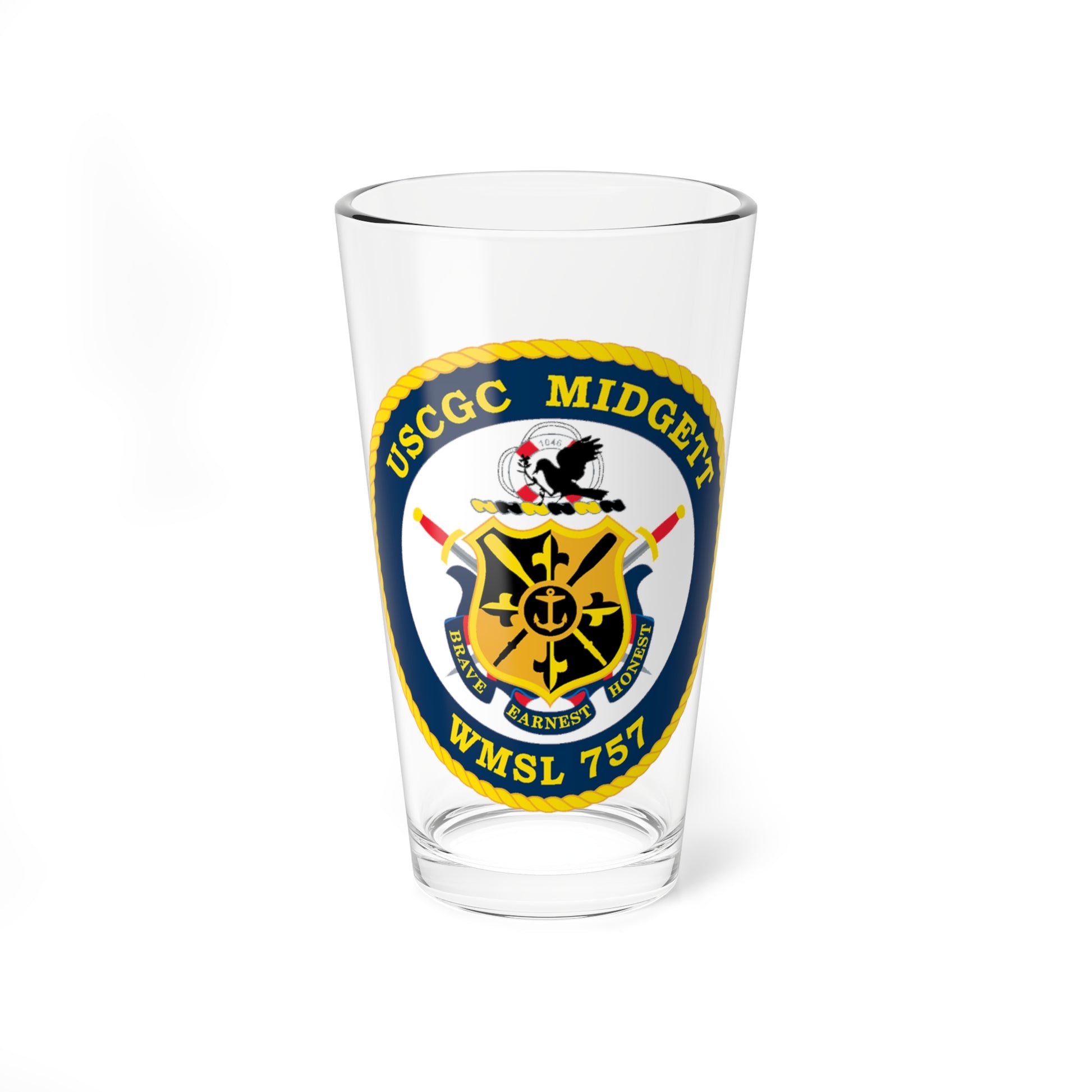 USCGC MIDGETT WMSL 757 (U.S. Coast Guard) Pint Glass 16oz-16oz-Go Mug Yourself