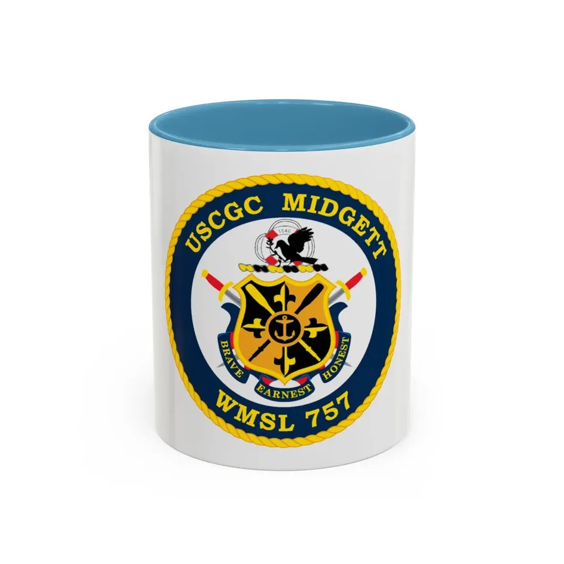 USCGC MIDGETT WMSL 757 (U.S. Coast Guard) Accent Coffee Mug 11oz Light Blue - Go Mug Yourself