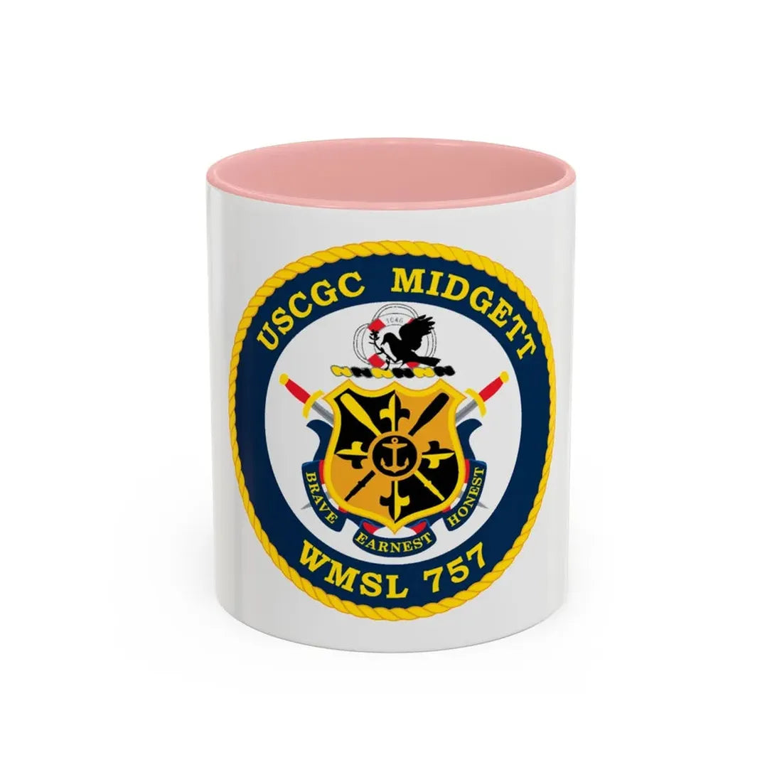 USCGC MIDGETT WMSL 757 (U.S. Coast Guard) Accent Coffee Mug 11oz Pink - Go Mug Yourself
