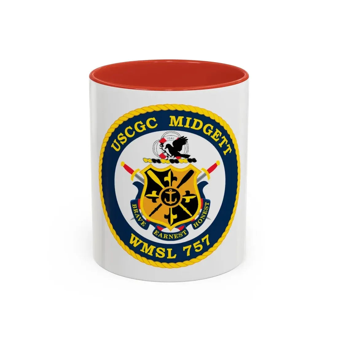 USCGC MIDGETT WMSL 757 (U.S. Coast Guard) Accent Coffee Mug 11oz Red - Go Mug Yourself