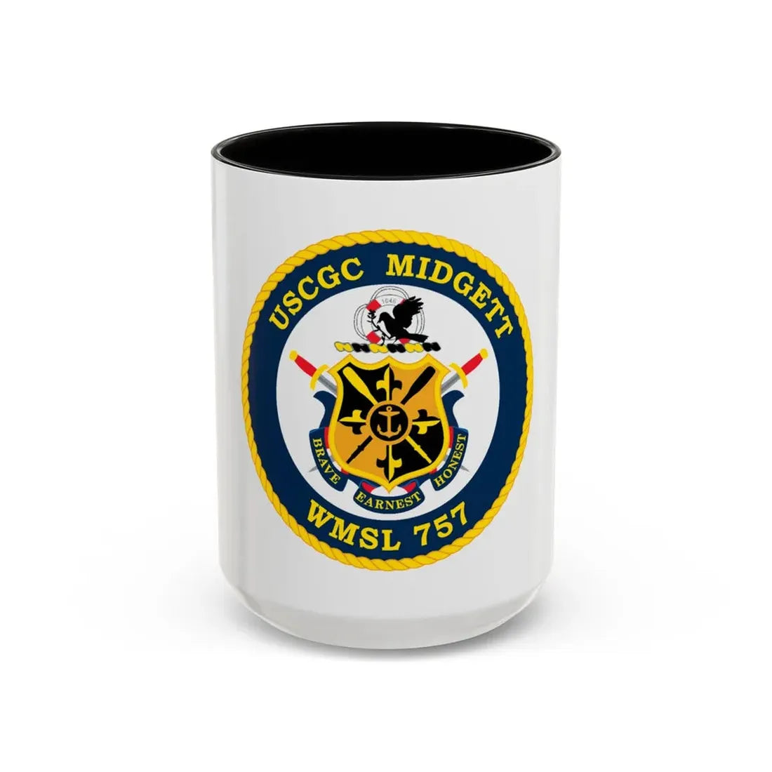 USCGC MIDGETT WMSL 757 (U.S. Coast Guard) Accent Coffee Mug 15oz Black - Go Mug Yourself