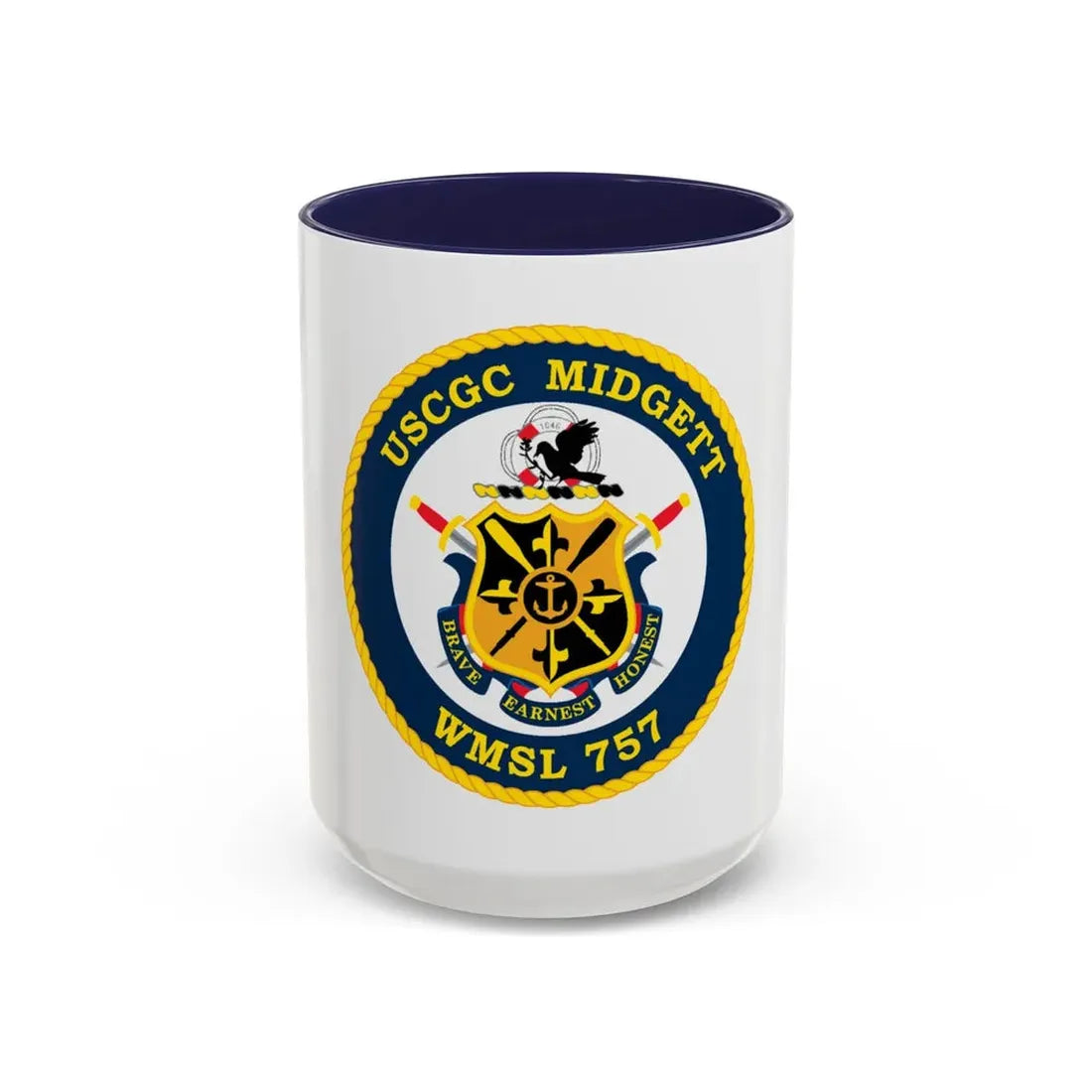 USCGC MIDGETT WMSL 757 (U.S. Coast Guard) Accent Coffee Mug 15oz Navy - Go Mug Yourself