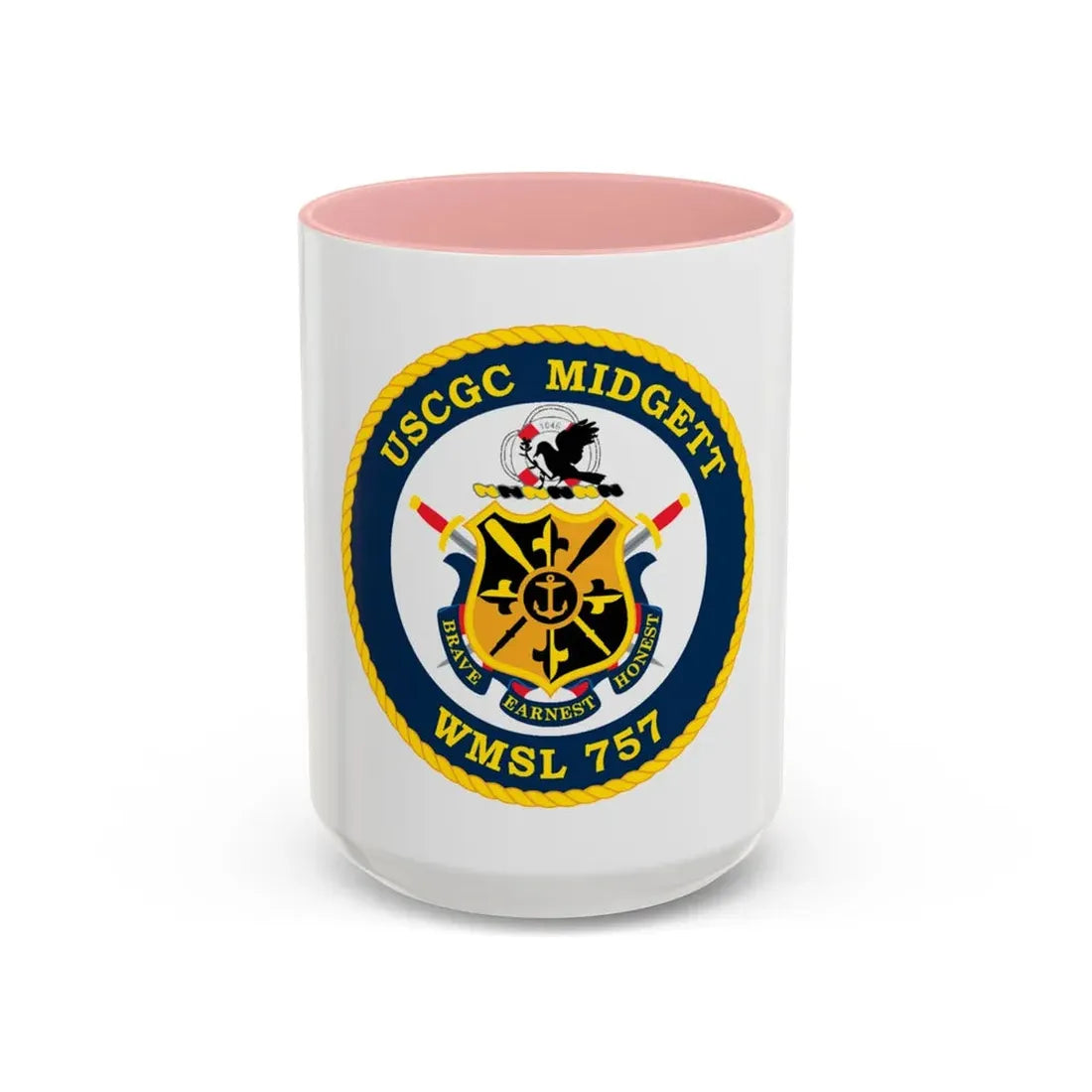 USCGC MIDGETT WMSL 757 (U.S. Coast Guard) Accent Coffee Mug 15oz Pink - Go Mug Yourself