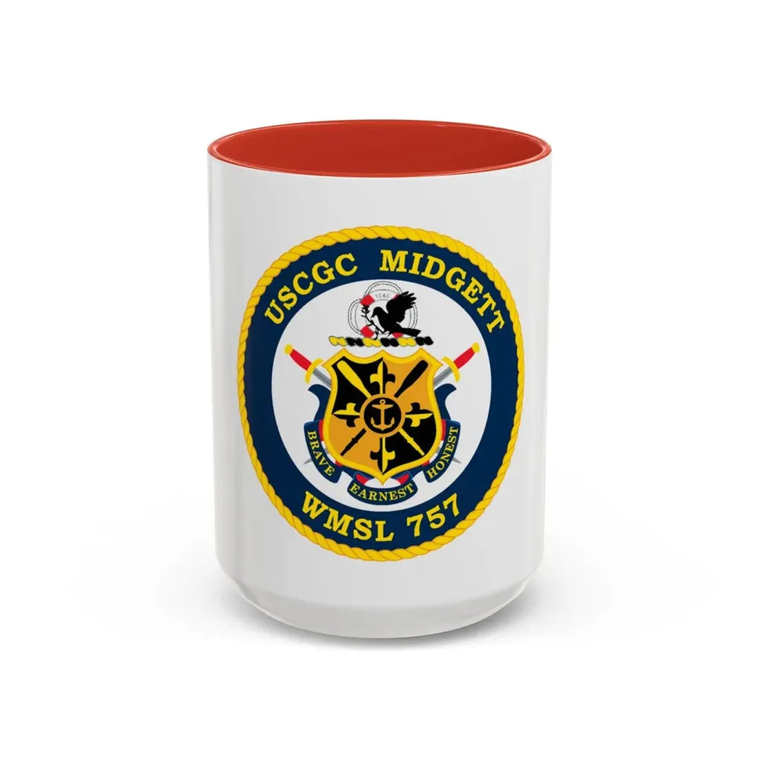 USCGC MIDGETT WMSL 757 (U.S. Coast Guard) Accent Coffee Mug 15oz Red - Go Mug Yourself