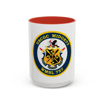 USCGC MIDGETT WMSL 757 (U.S. Coast Guard) Accent Coffee Mug 15oz Red - Go Mug Yourself