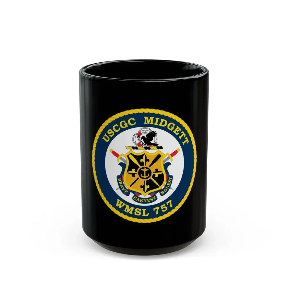 USCGC MIDGETT WMSL 757 (U.S. Coast Guard) Black Coffee Mug 15oz - Go Mug Yourself
